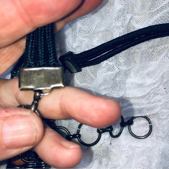 Layered Brown and Black Beaded belt with Patterned Strands, boho style belt 37” - Picture 5 of 6